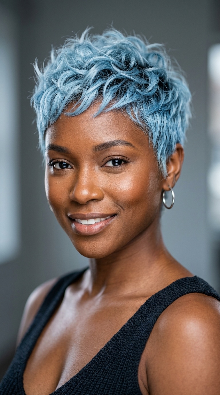 Icy Blue Textured Cut