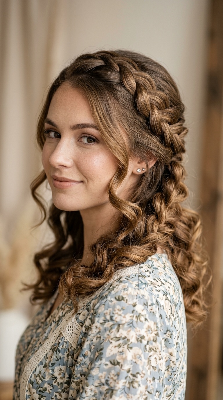 Infinity Braid Half-Up