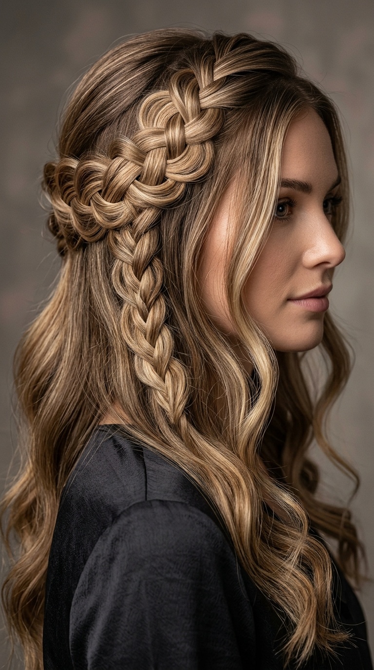 Infinity Braid Half-Updo