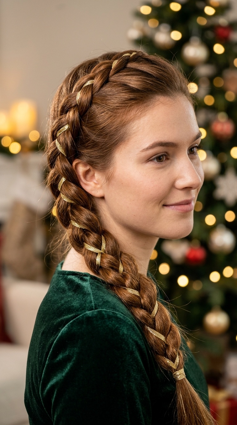 Infinity Braid with Glimmering Ribbon