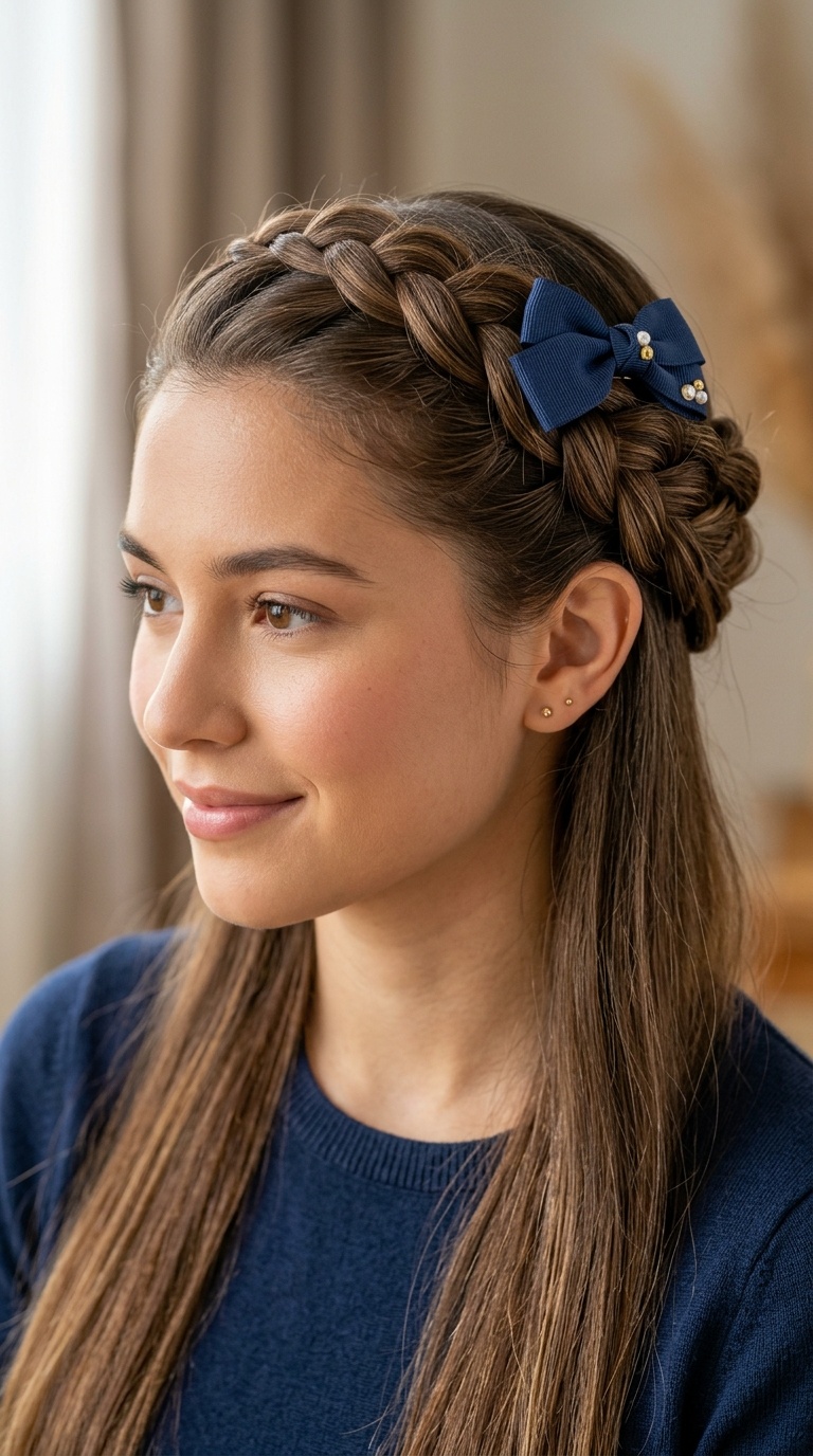 Infinity Braid Wrap with Bow Clip