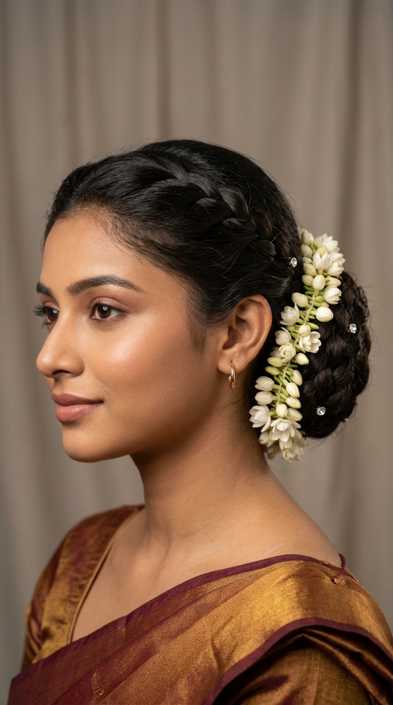 Infinity Bun with Jasmine Weave