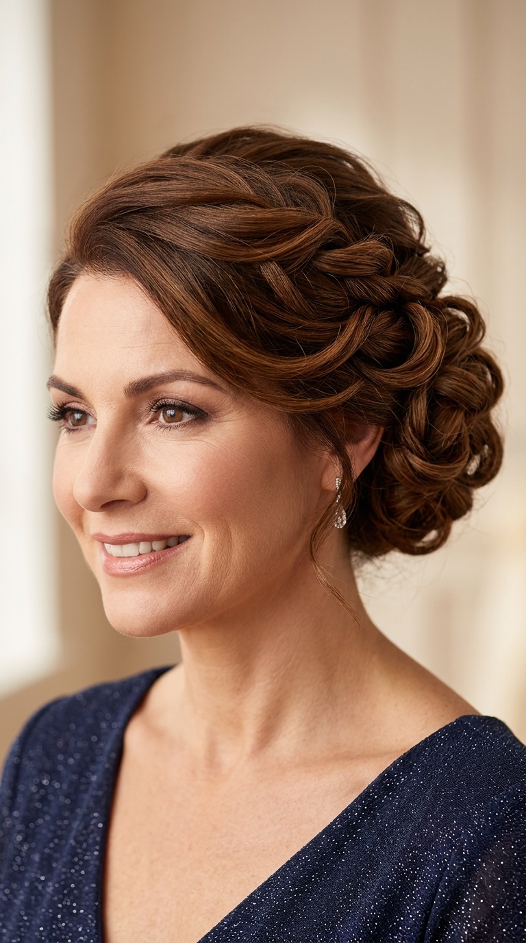 Interlocking Curled Updo for Thick Hair