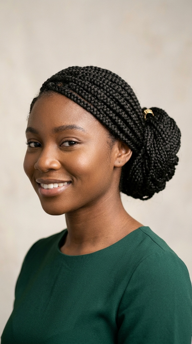 Intricate Box Braid Bun