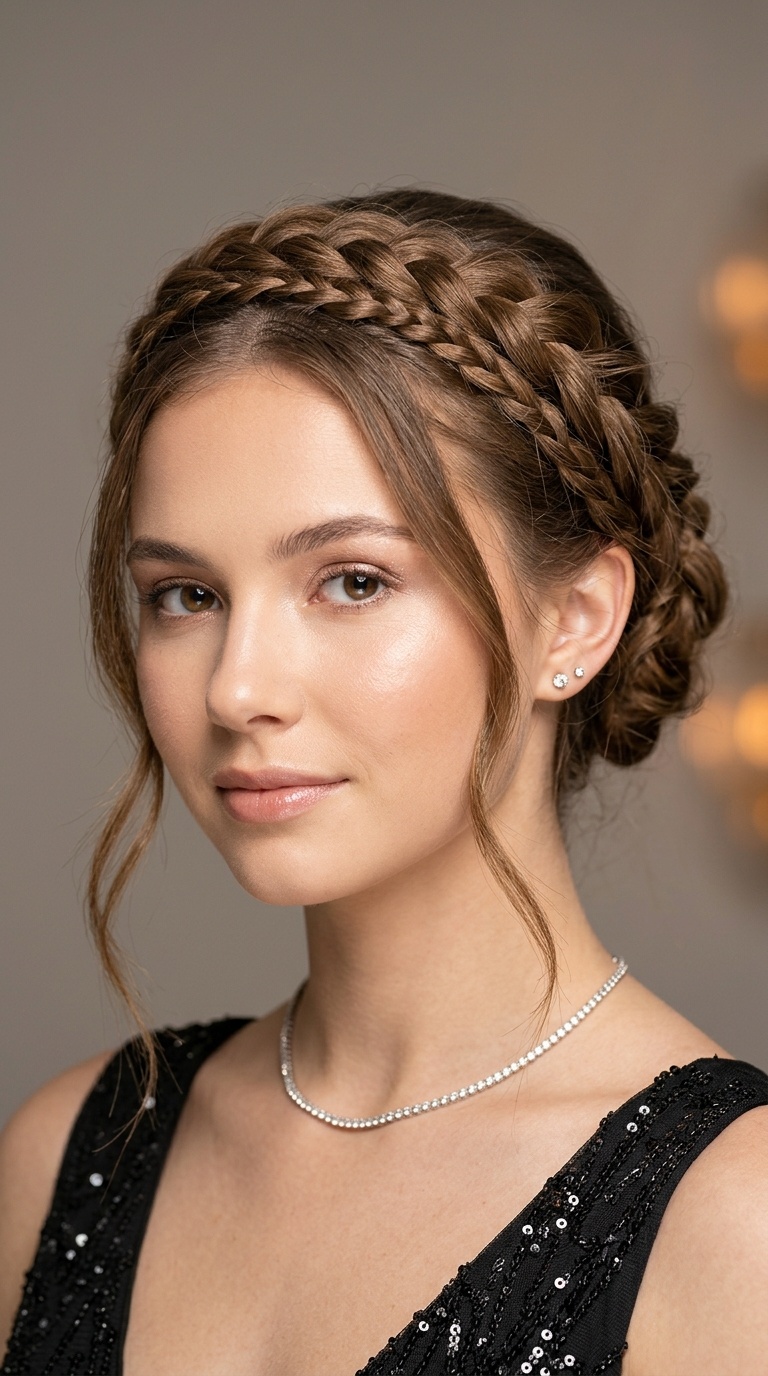 Intricate Braided Crown Updo