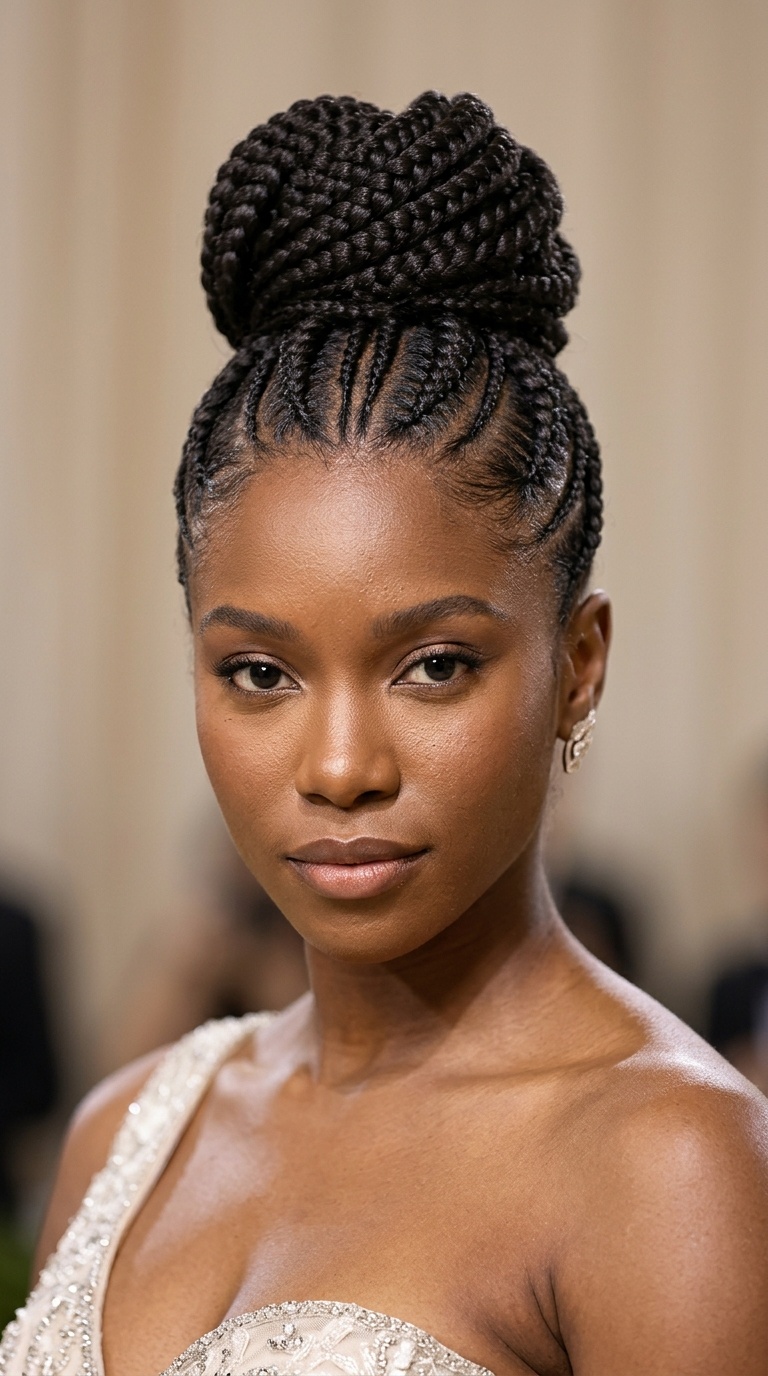 Intricate Cornrow Bun