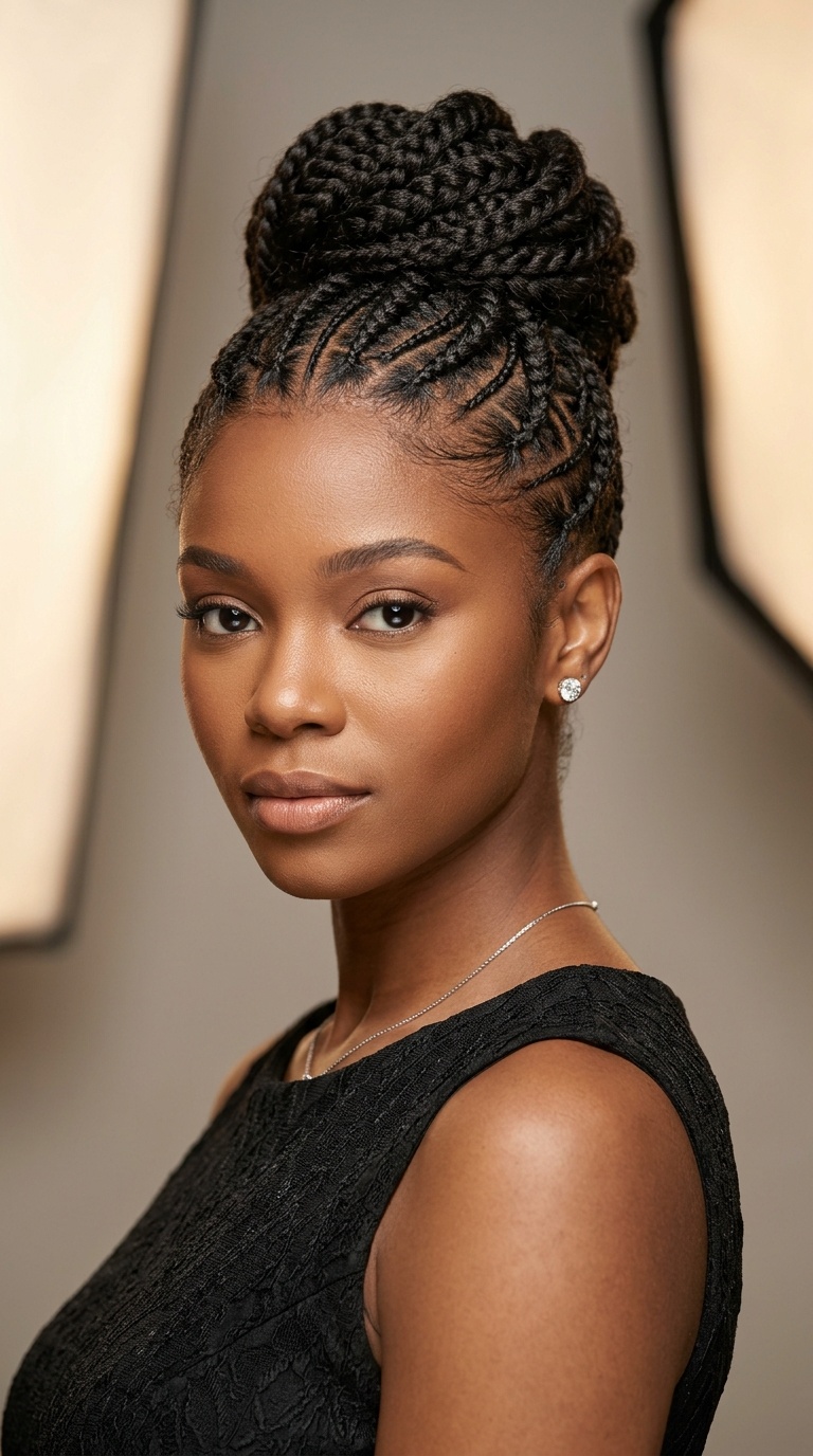 Intricate Cornrowed Updo