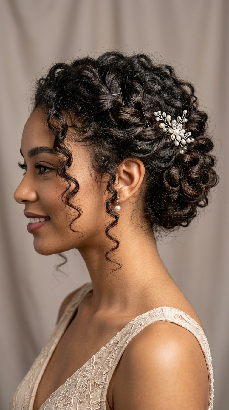Intricate Curly French Twist