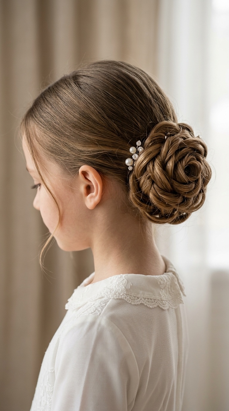 Intricate Rose-Shaped Bun