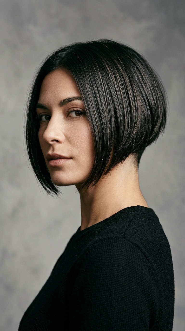 Inverted Bob with Buzzed Nape