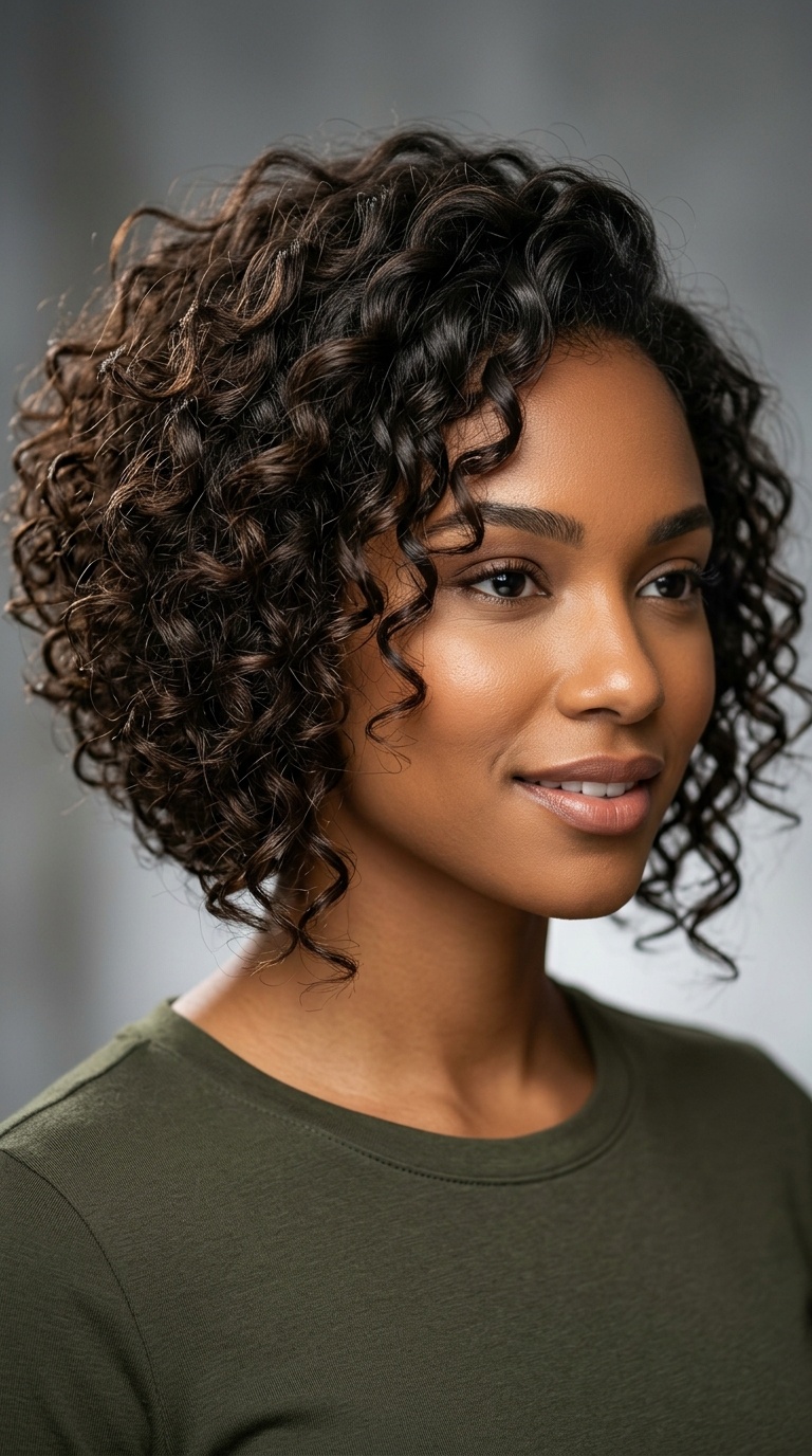 Inverted Curly Bob
