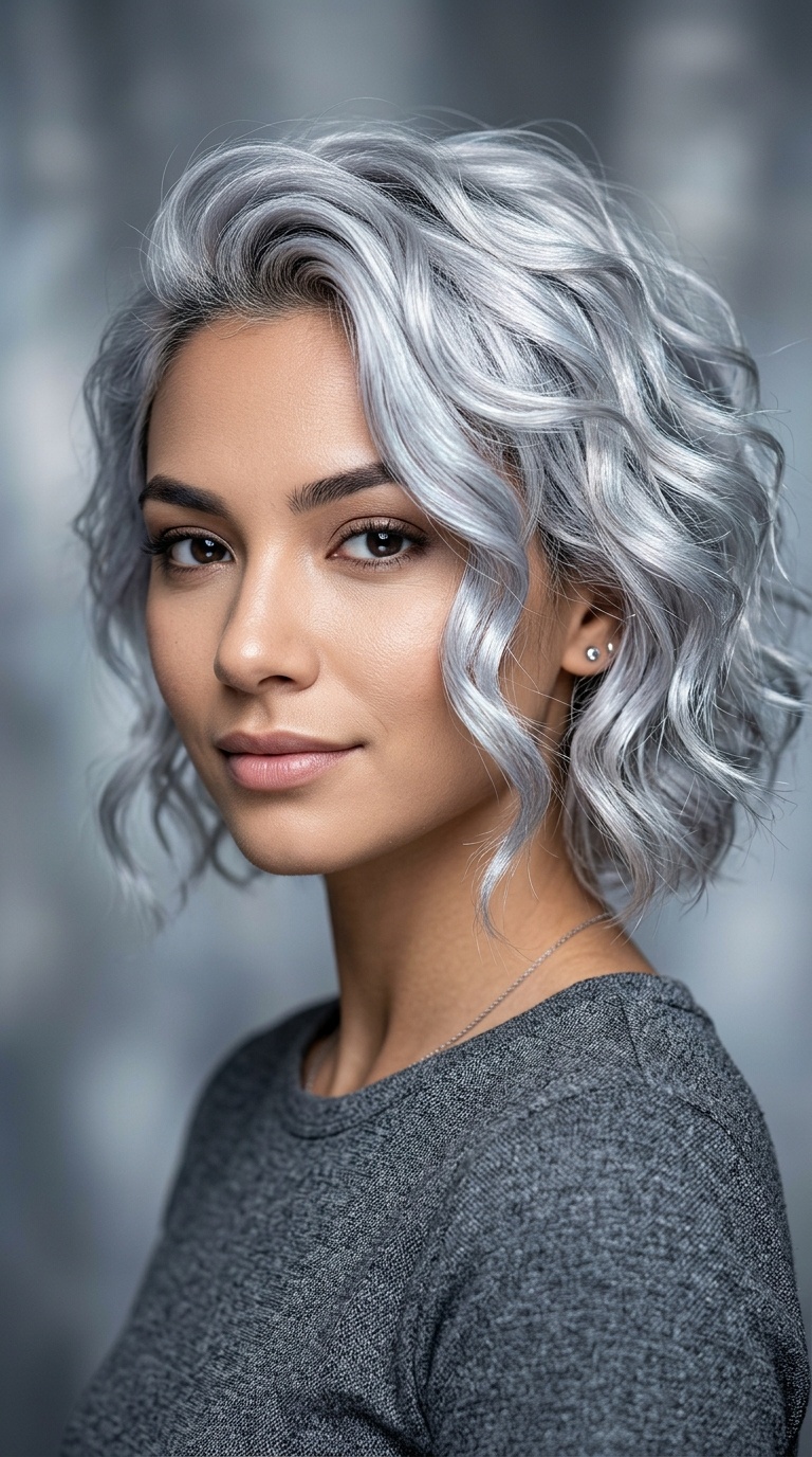 Iridescent Silver Waves