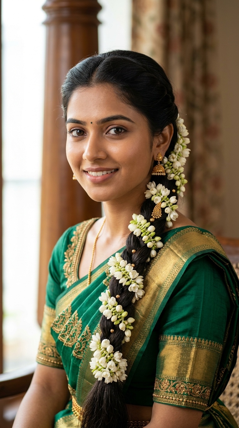 Jasmine Garland Wrapped Braid