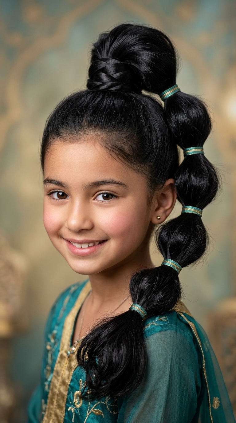 Jasmine’s Segmented Bubble Ponytail