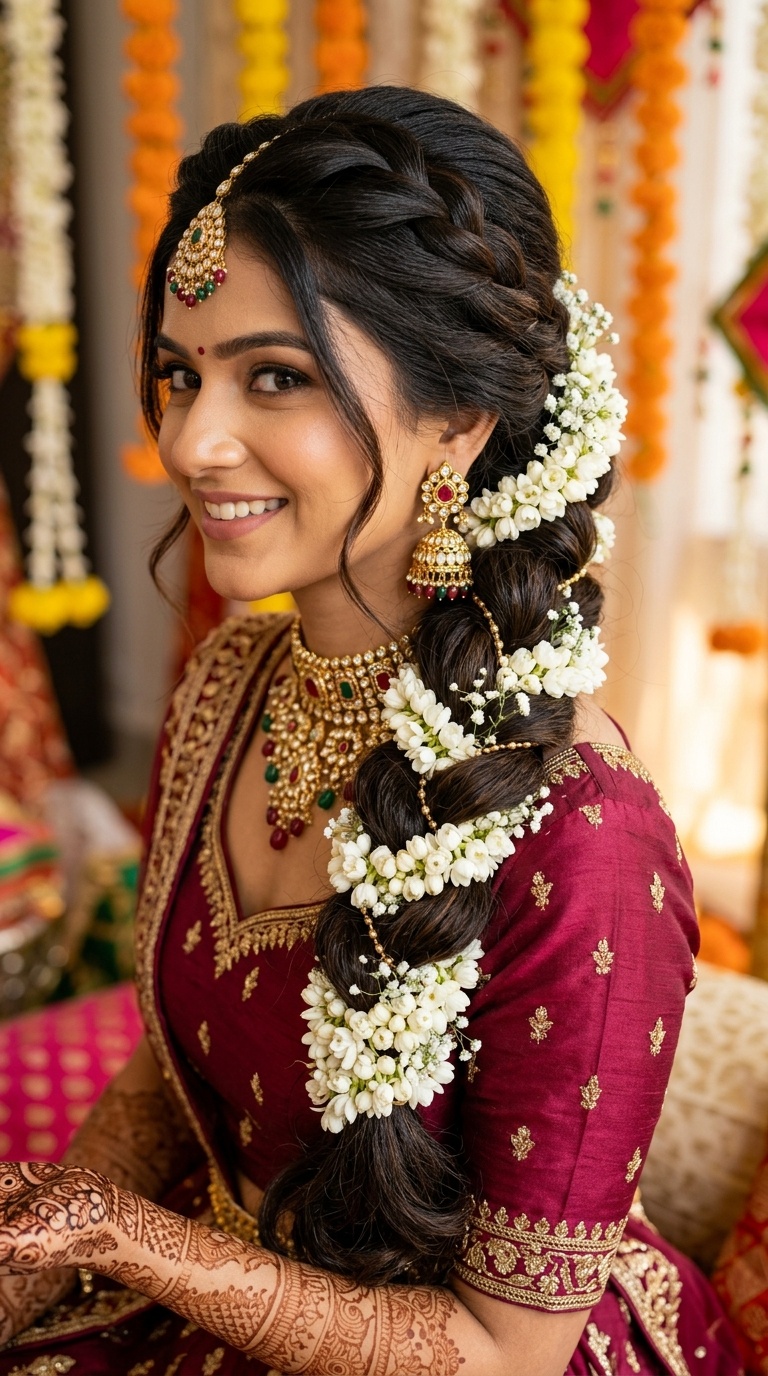 Jasmine-Wrapped Thick Braid