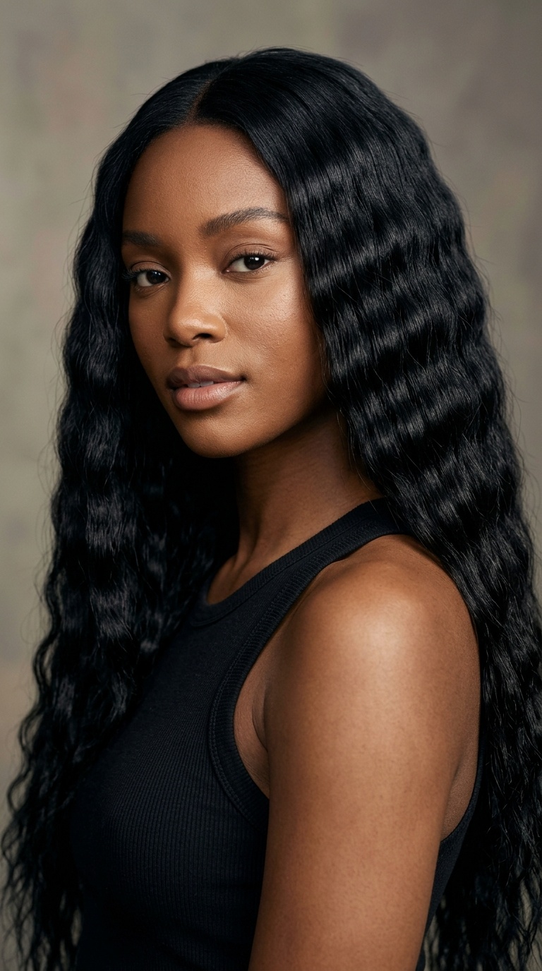 Jet Black Mermaid Crimp