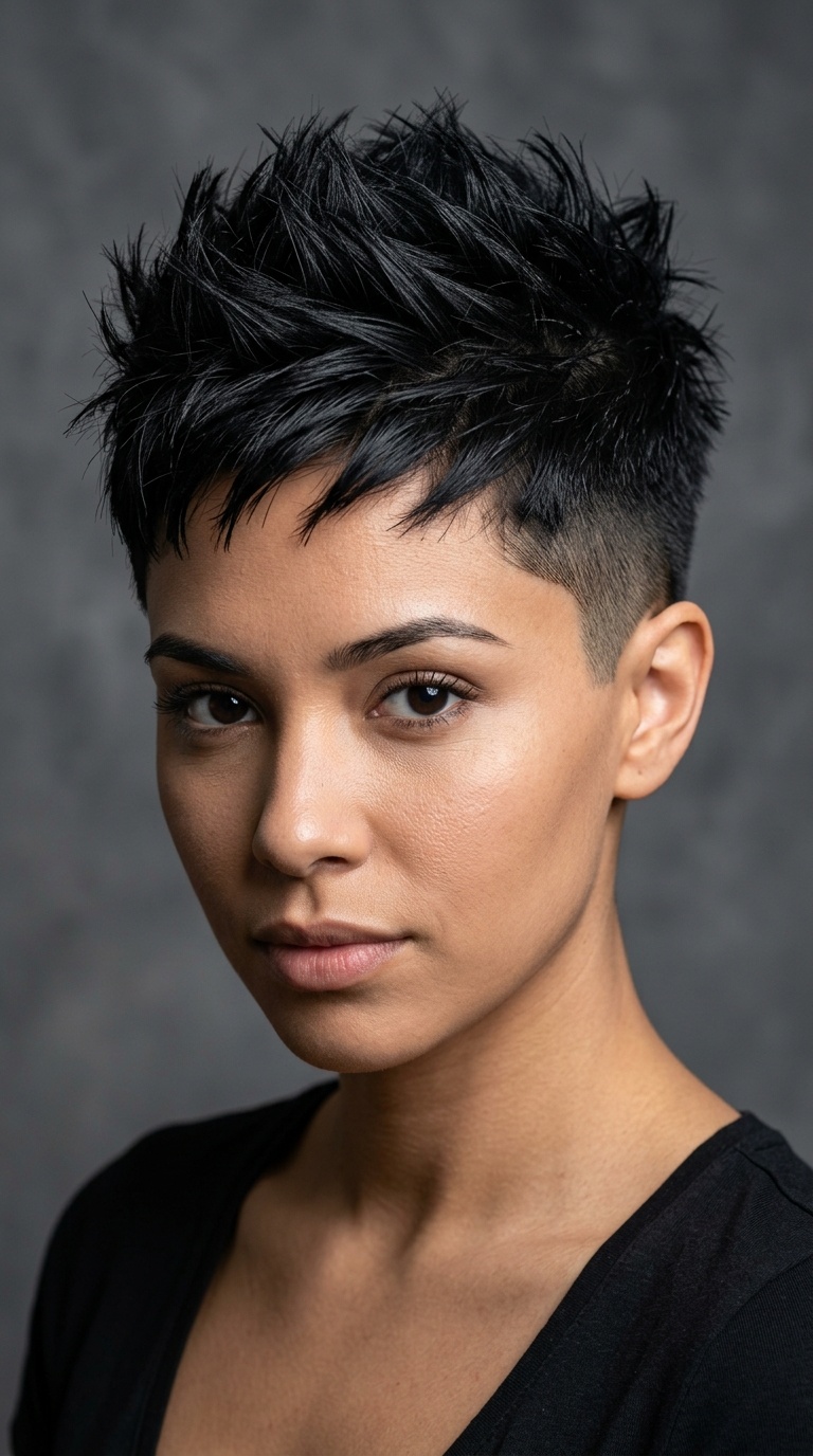 Jet Black Micro-Spikes with Undercut