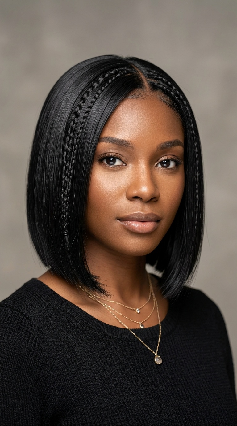 Jet Black Sleek Boho Bob