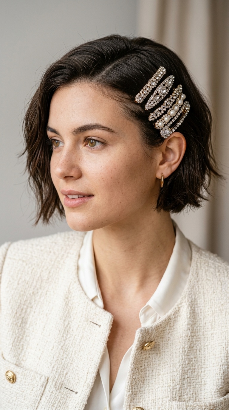 Jeweled Barrette Stack