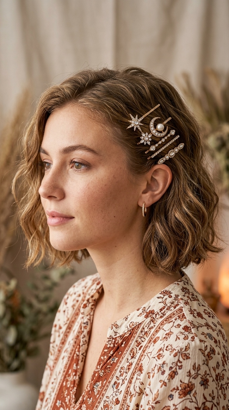 Jeweled Bobby Pin Stack