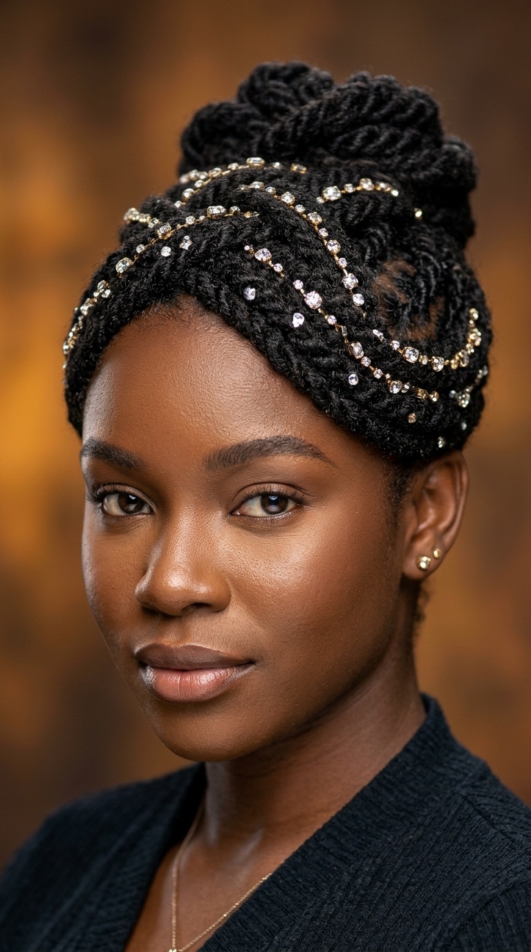 Jeweled Criss-Cross Updo