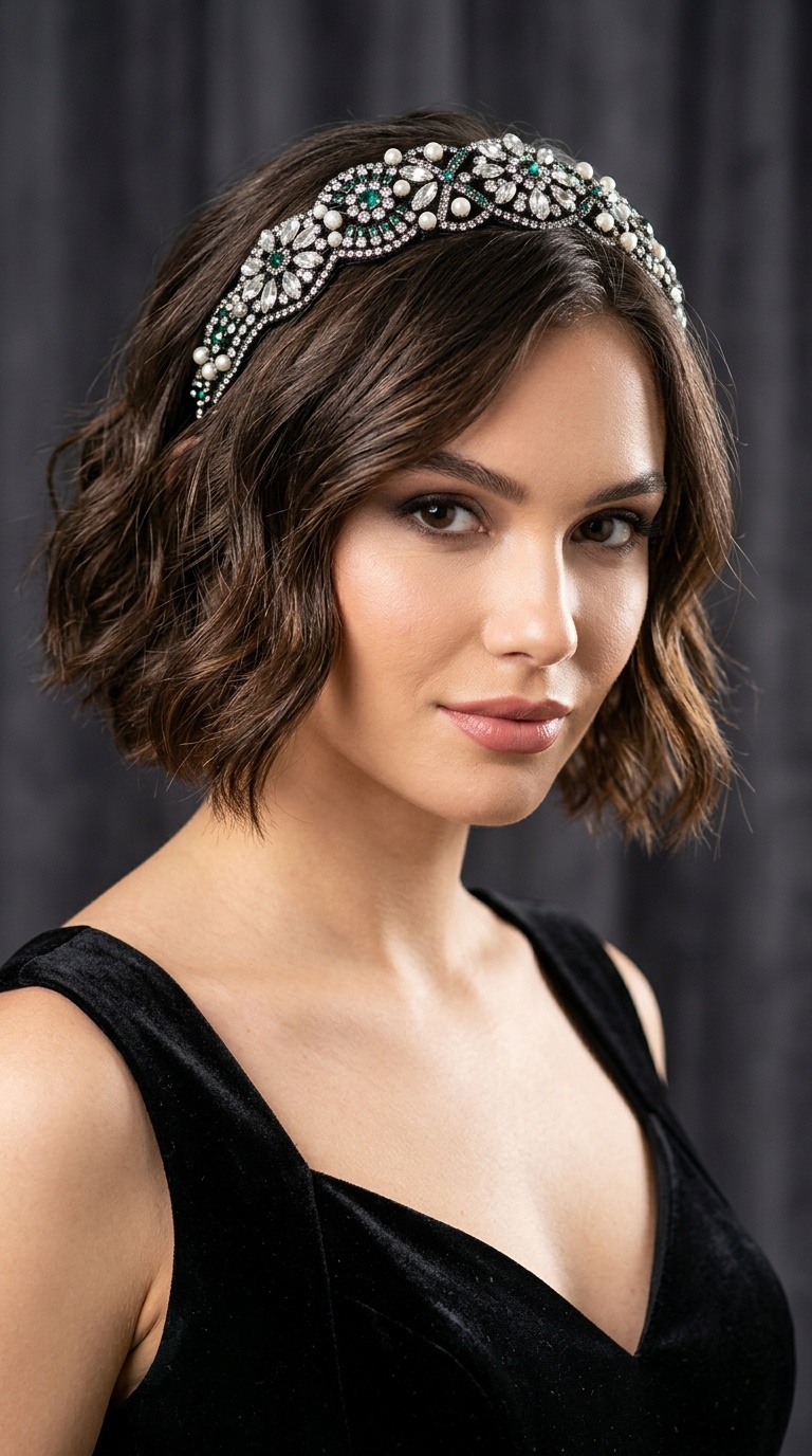 Jeweled Headband Bob