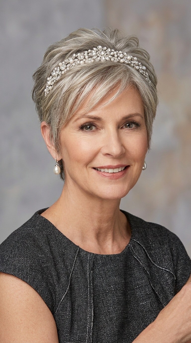 Jeweled Headband Pixie