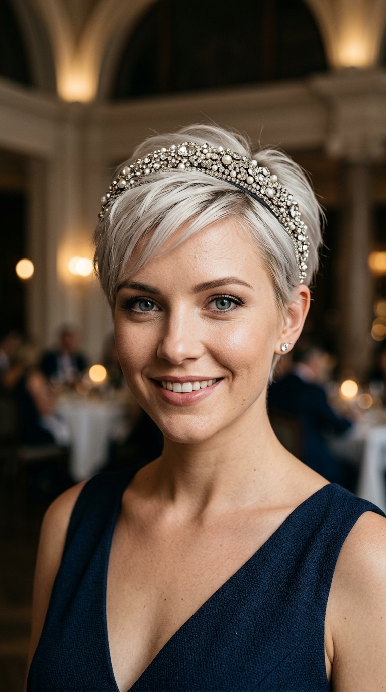 Jeweled Headband Pixie
