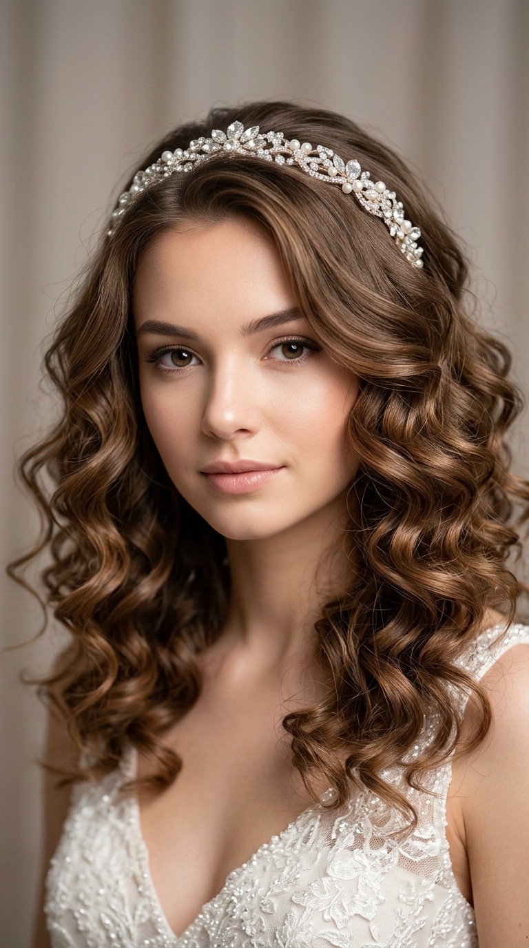 Jeweled Headband with Soft Spirals