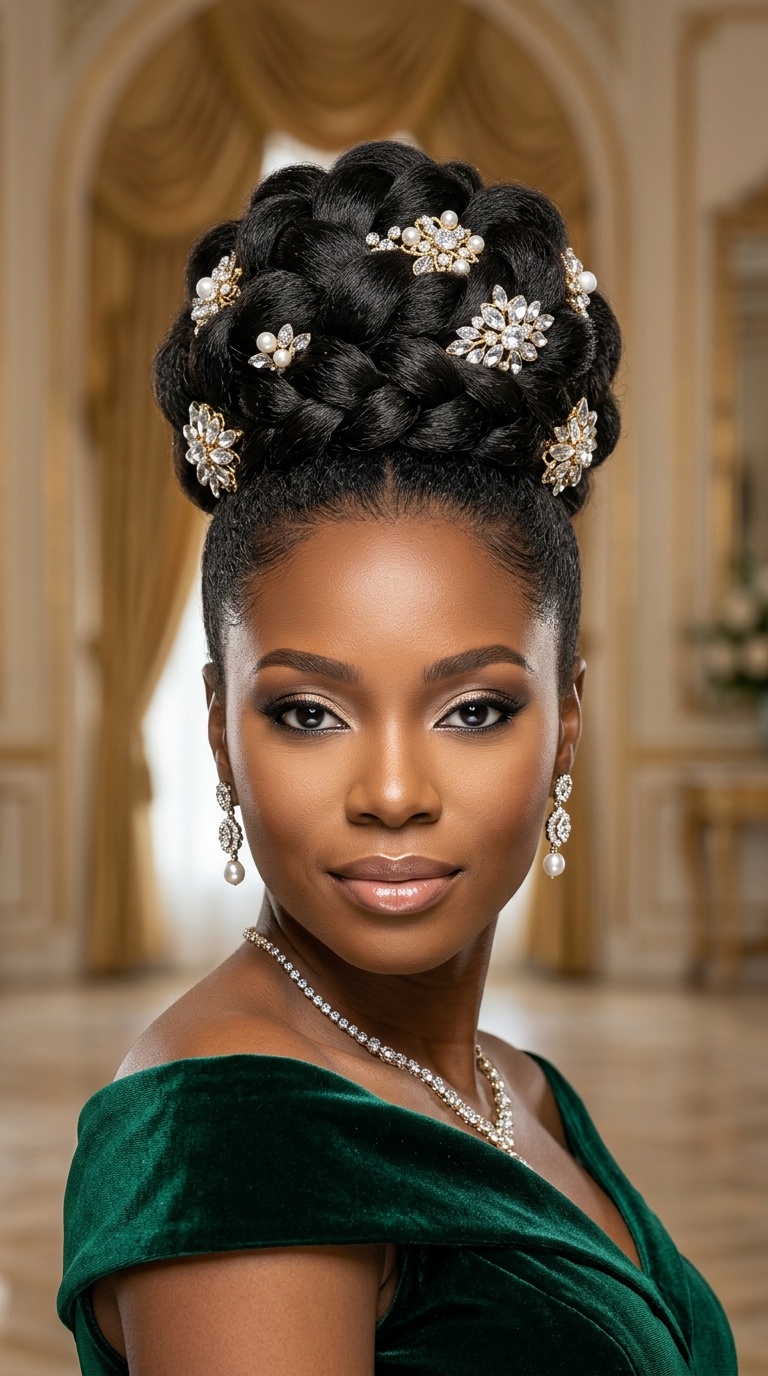 Jeweled High Bun