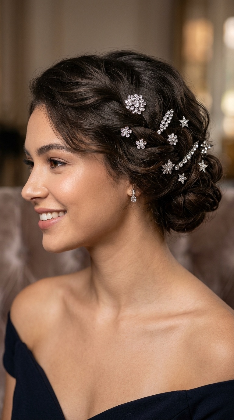 Jeweled Pin Back