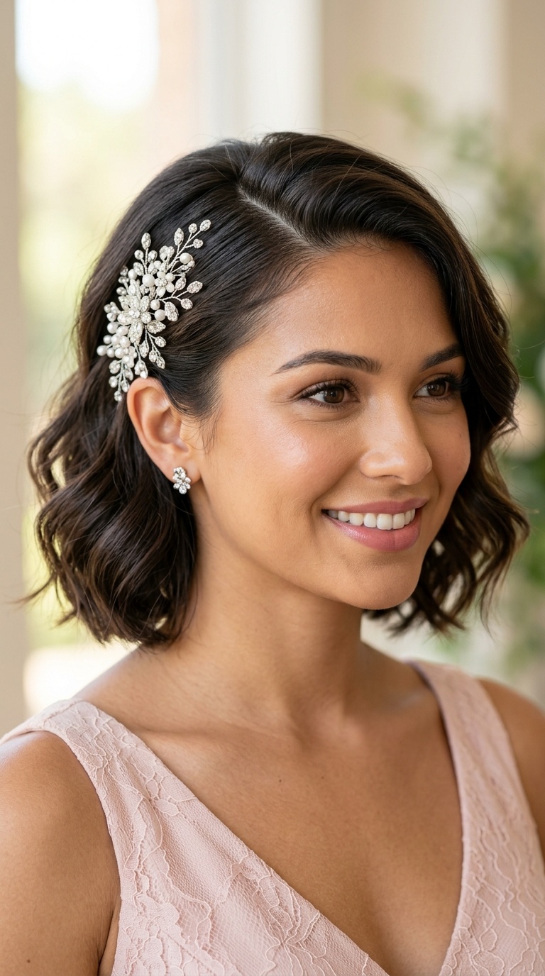 Jeweled Side Sweep