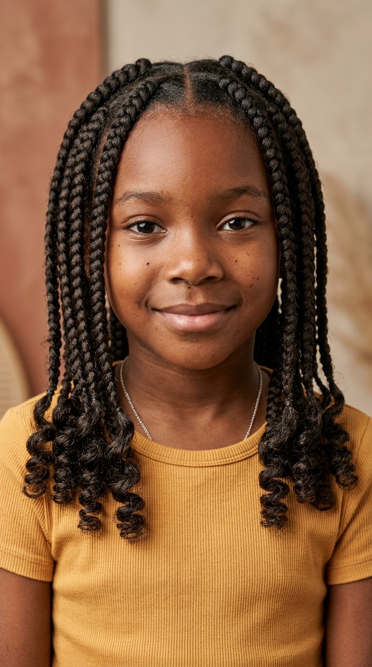Jumbo Box Braids with Curly Ends