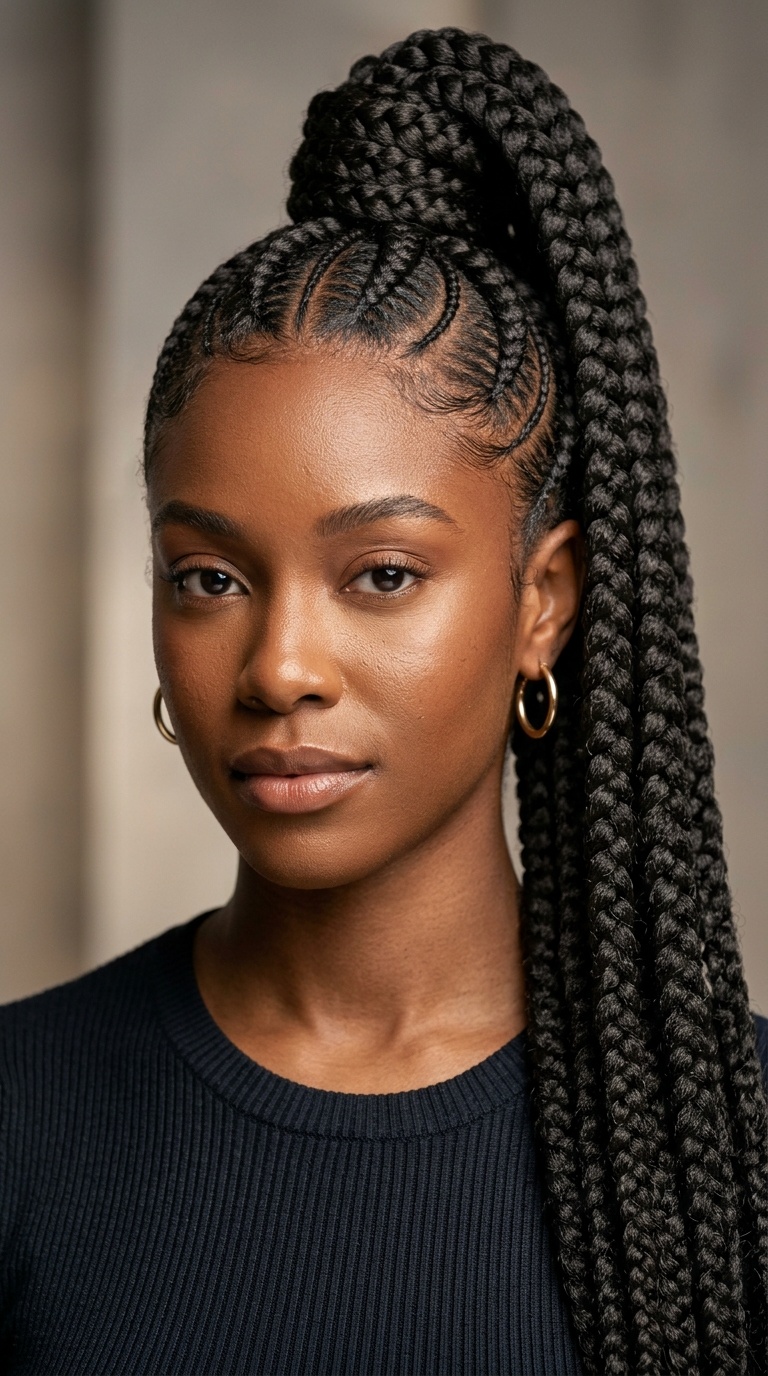 Jumbo Feed-In Braided Sky-High Ponytail