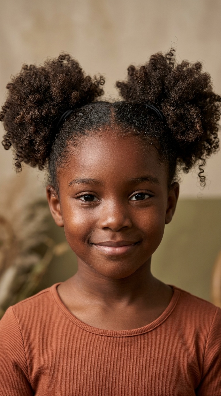 Kinky Curly Afro Puff Style
