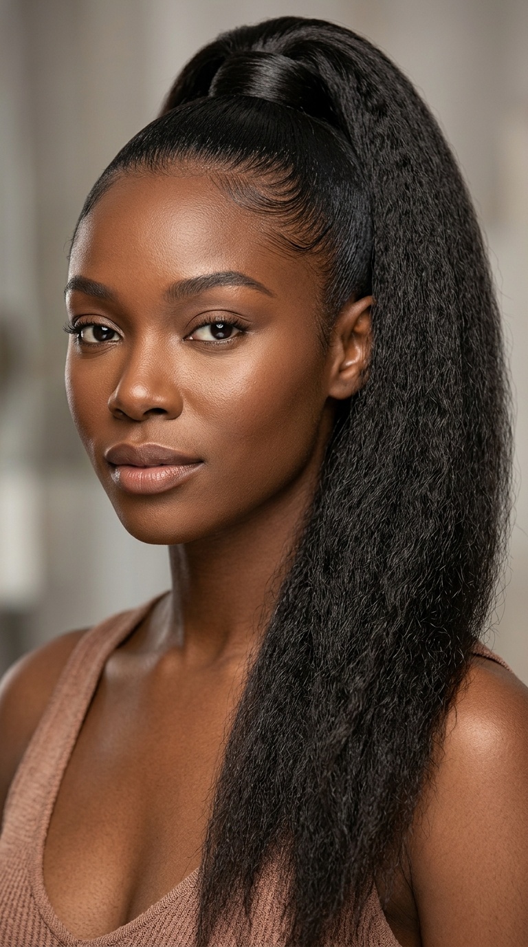 Kinky Straight Wrap-Around Ponytail