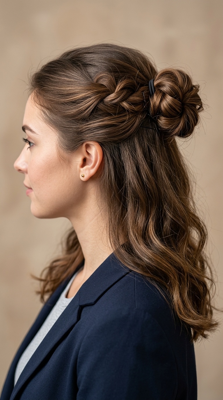 Knotted Half-Up Bun
