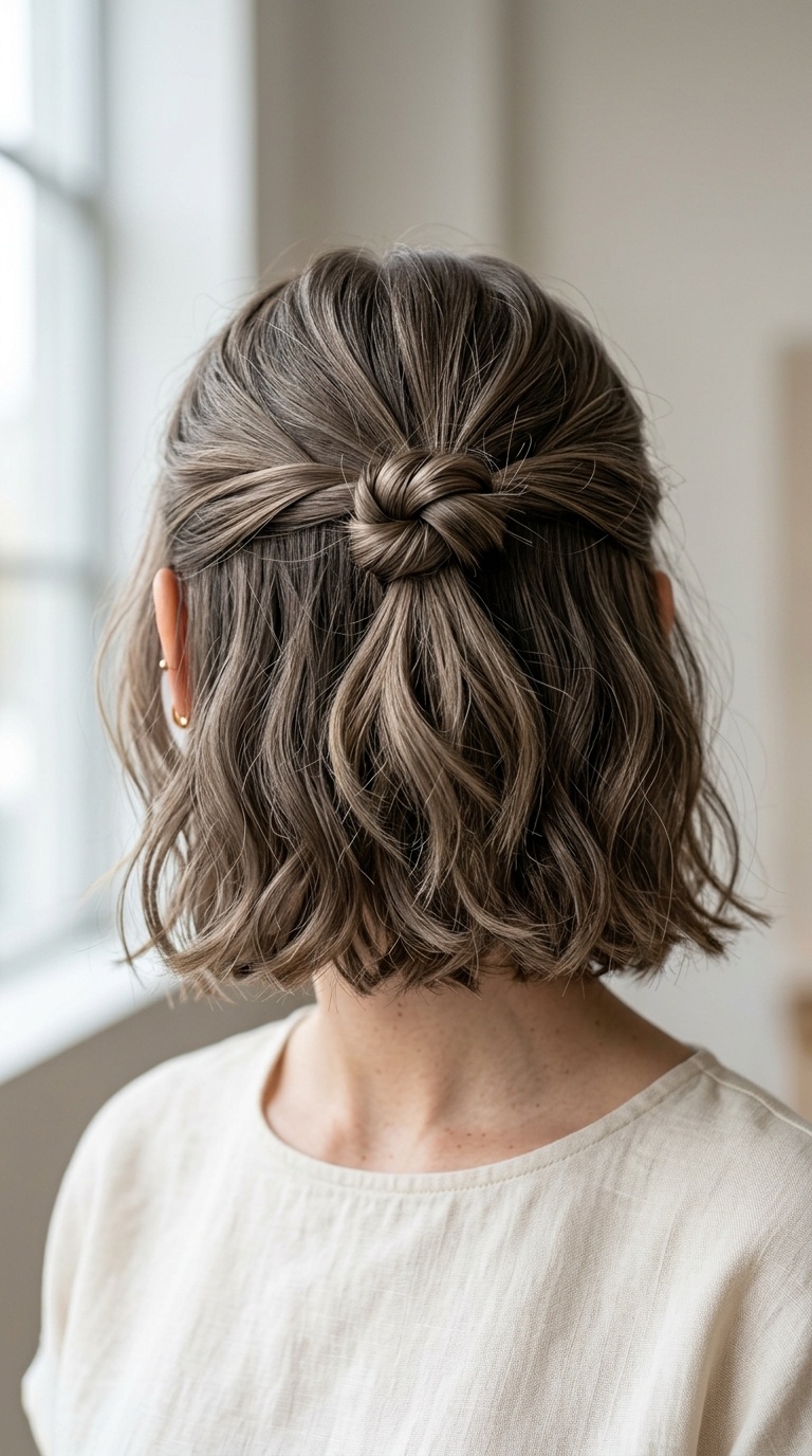 Knotted Half-Up Minimalist Style