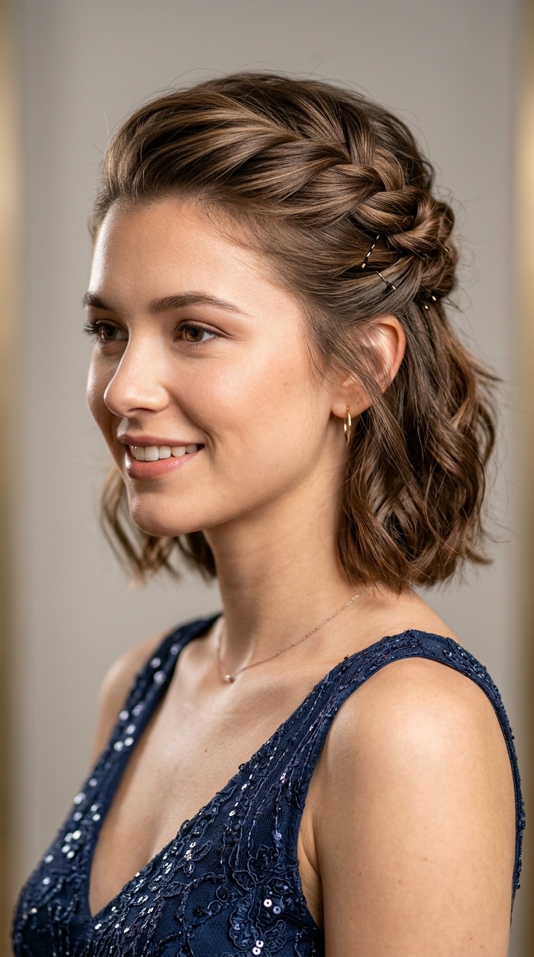 Knotted Half-Up Pinned Style