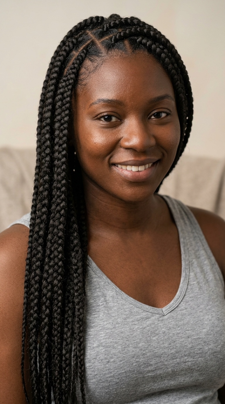 Large Knotless Braids