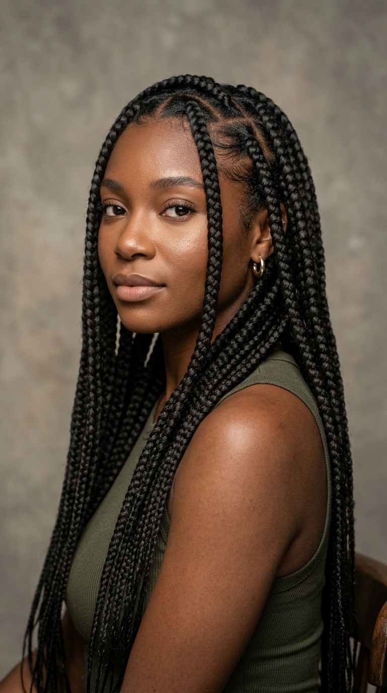 Large Knotless Braids