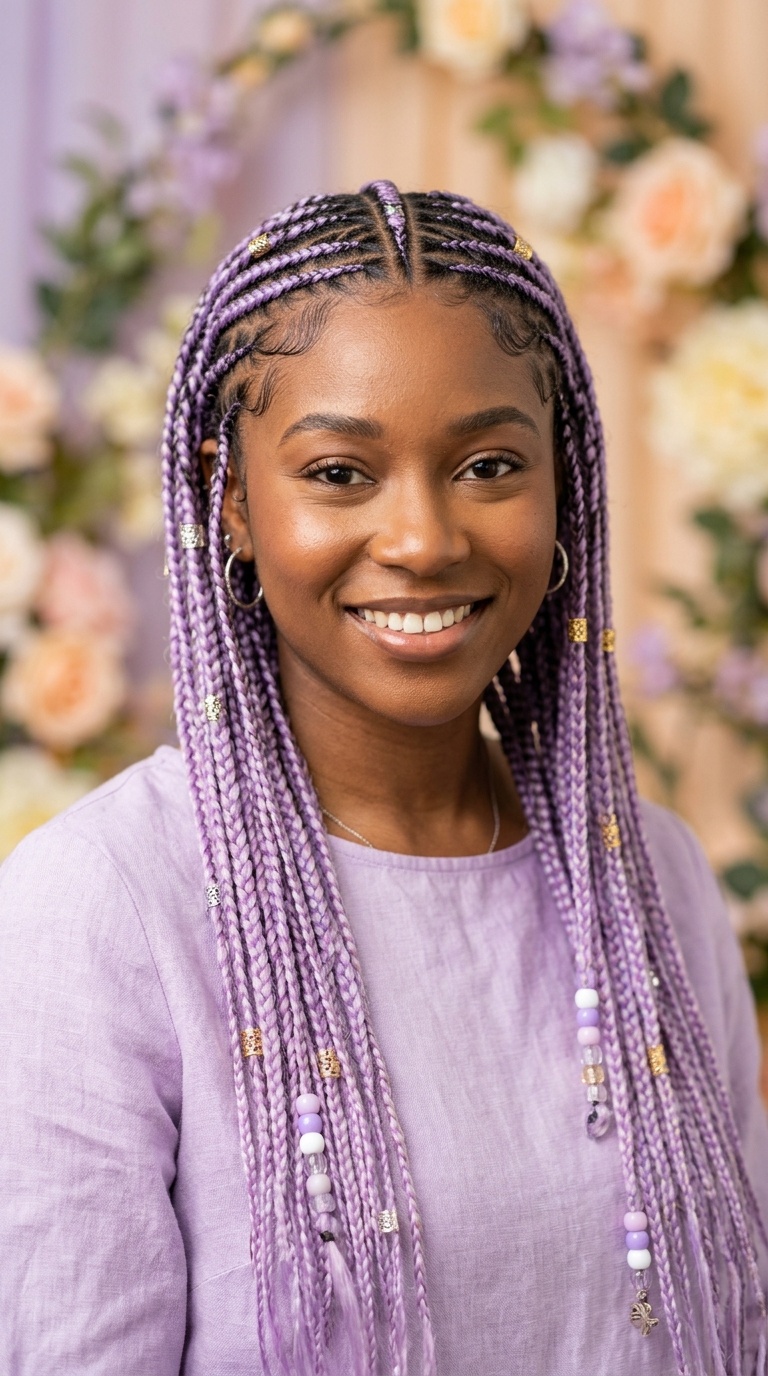 Lavender Fulani Braids