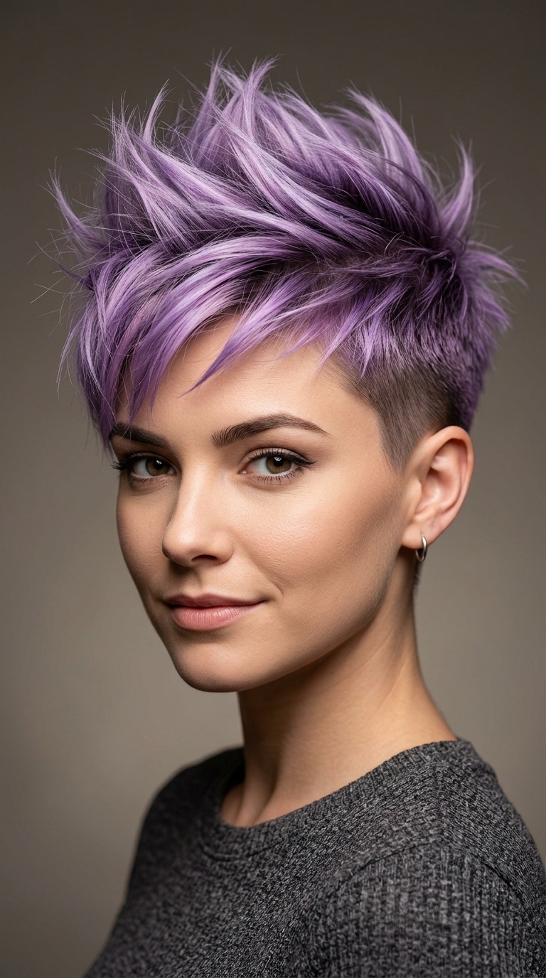 Lavender Tapered Faux Hawk