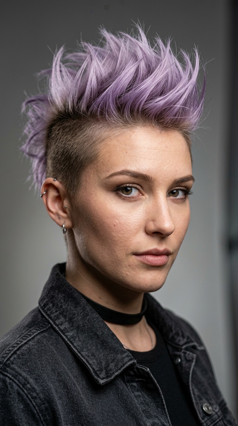 Lavender Tinted Spiky Mohawk