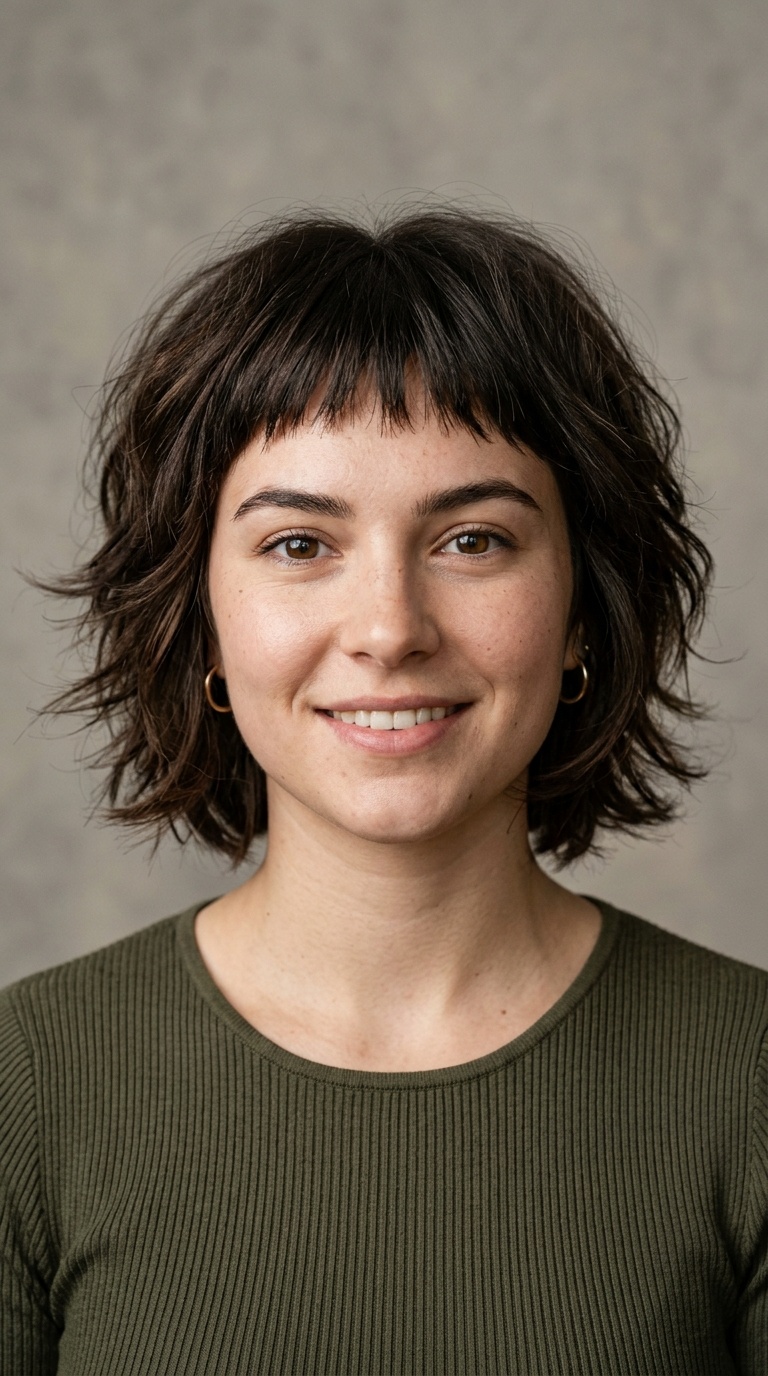 Layered Bob with Micro-Bangs