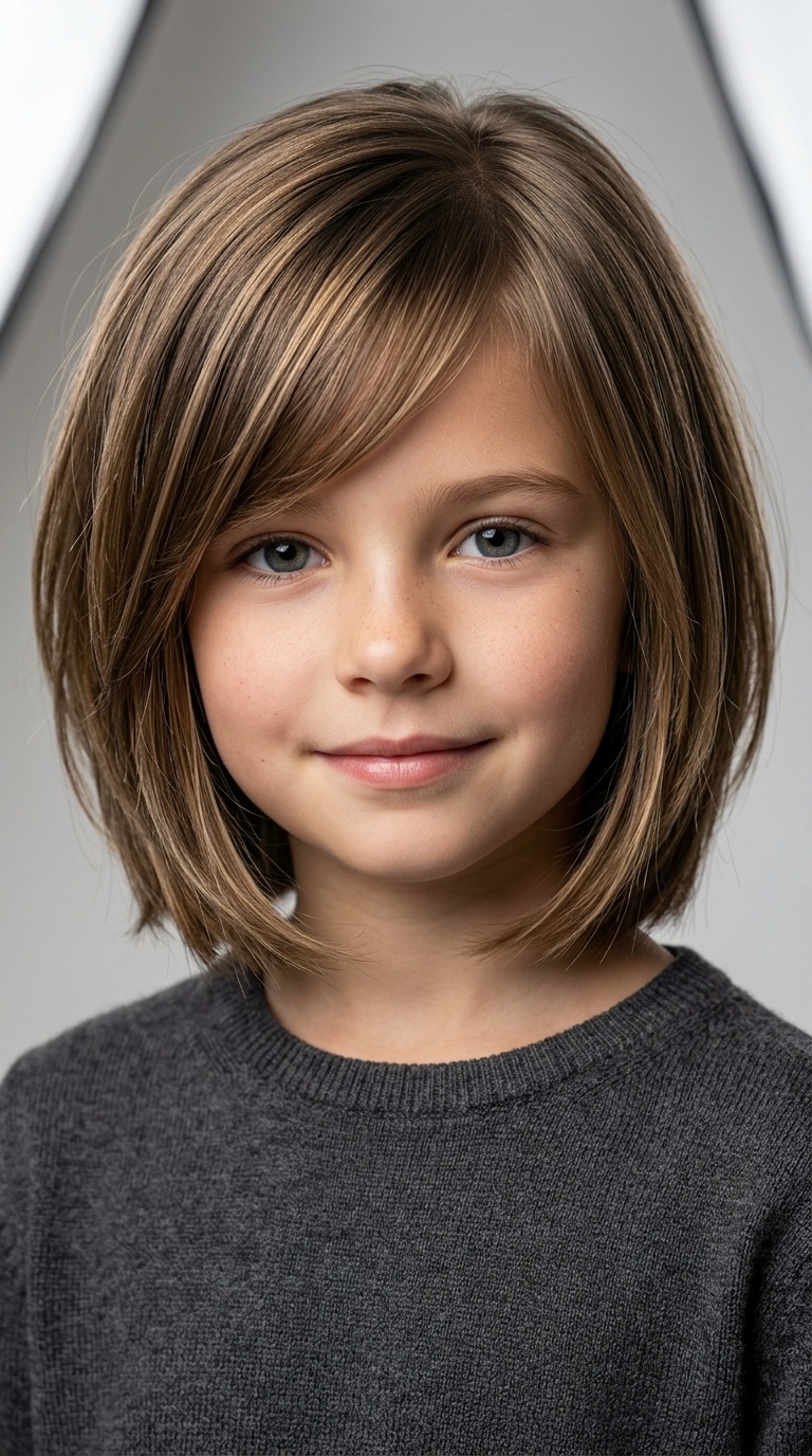 Layered Bob with Side Fringe