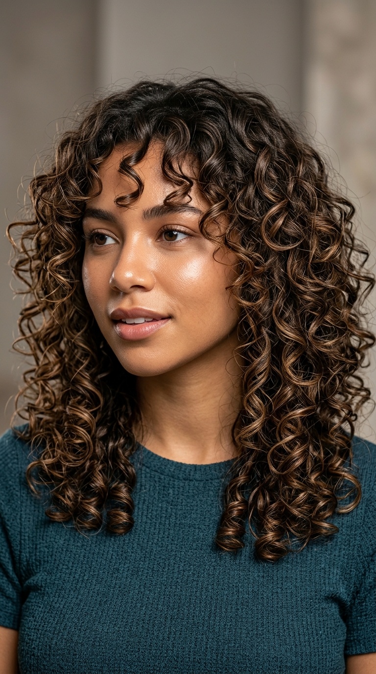 Layered Butterfly Cut for Curls