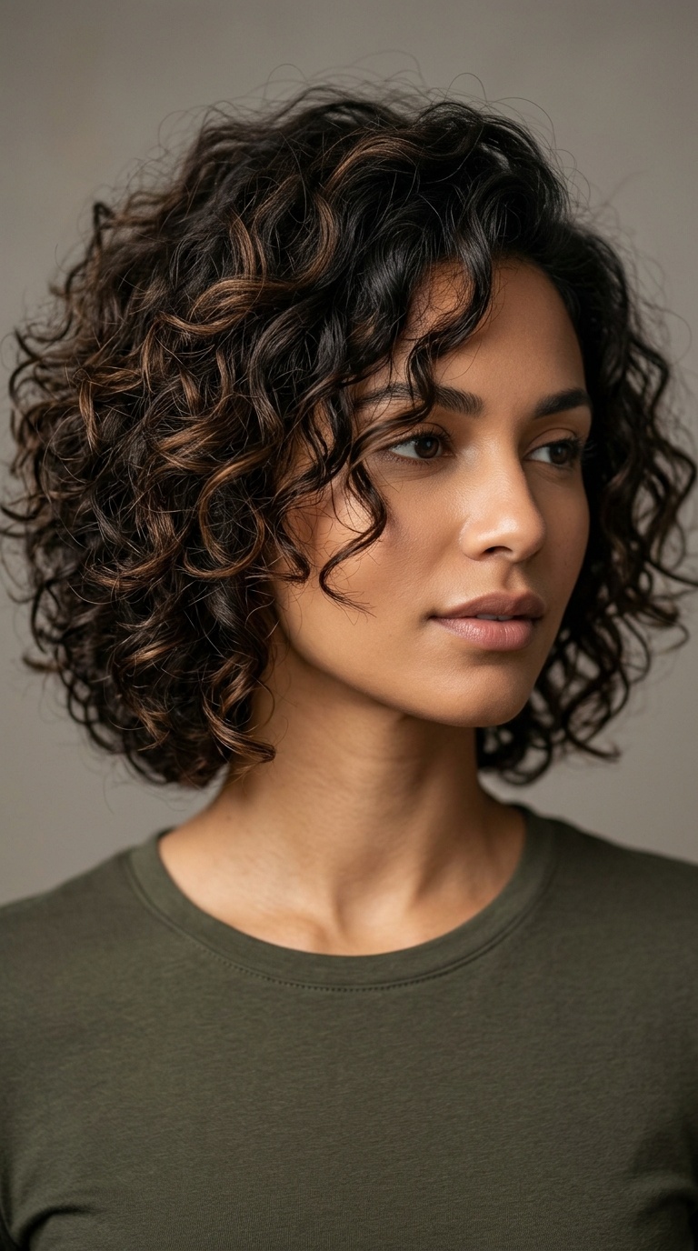 Layered Curly Bob