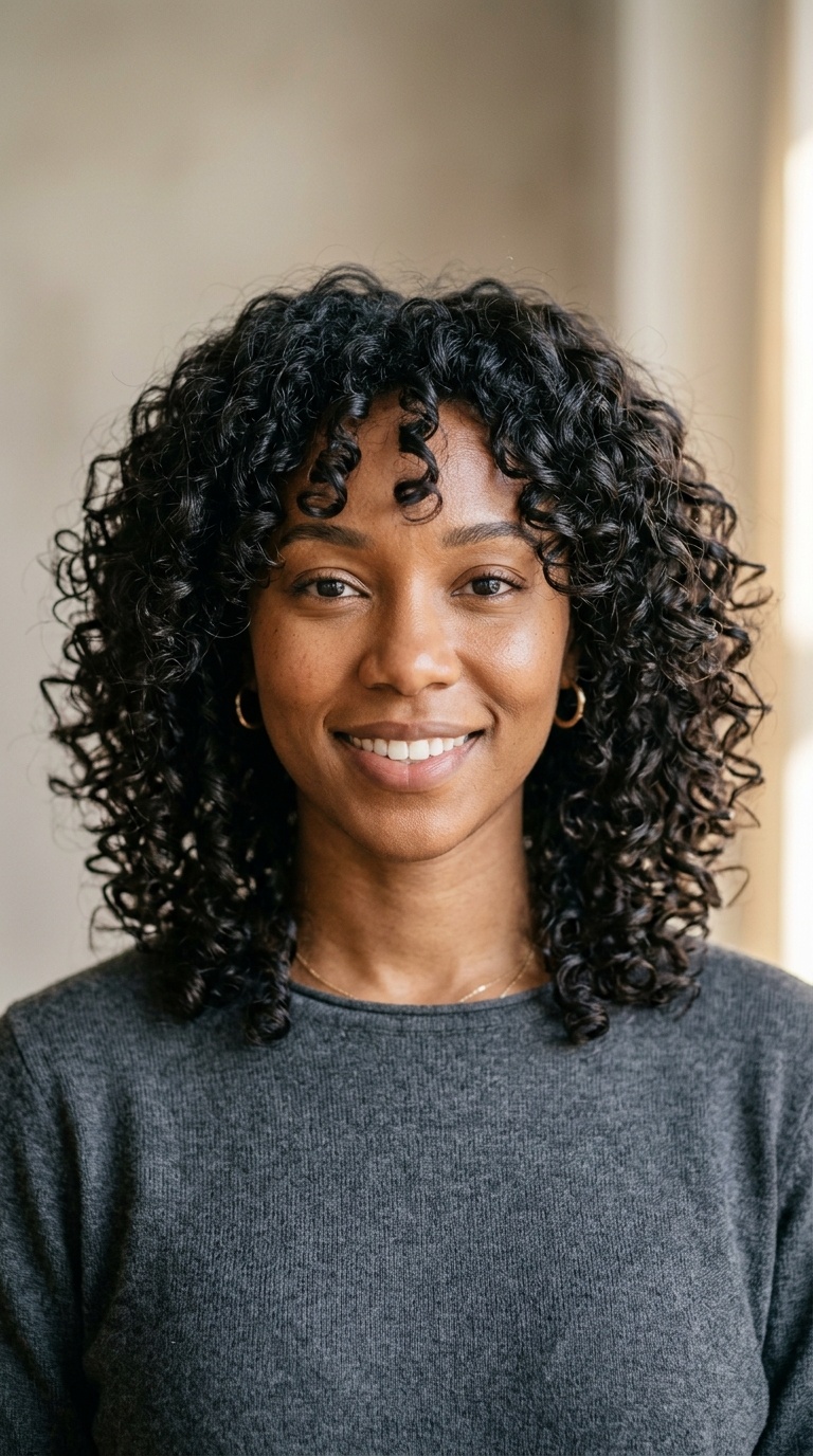 Layered Curly Lob (Long Bob)
