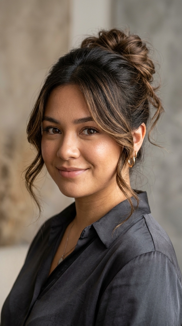 Layered Face-Framing Tendrils for Updos